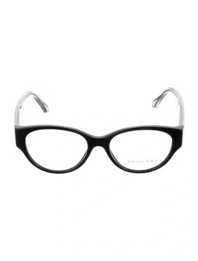 Pre-owned Bvlgari Cat-eye Eyeglasses In Black