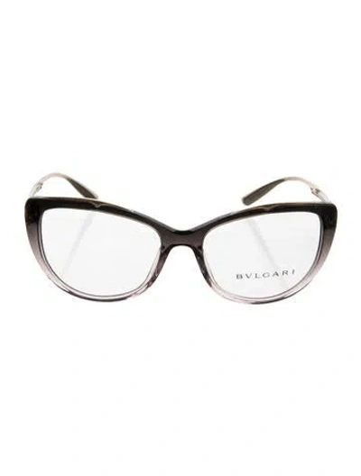 Pre-owned Bvlgari Cat-eye Eyeglasses In Black