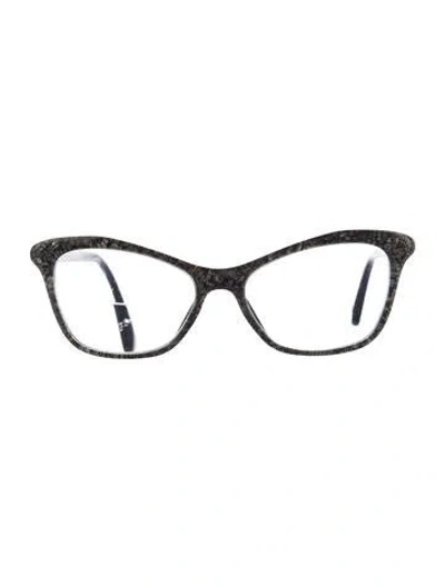 Pre-owned Bvlgari Cat-eye Eyeglasses In Black