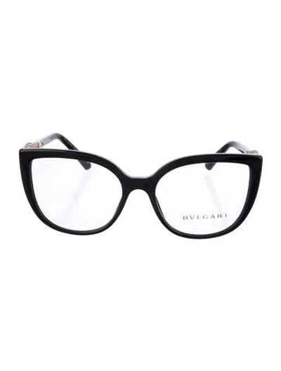 Pre-owned Bvlgari Cat-eye Eyeglasses In Black