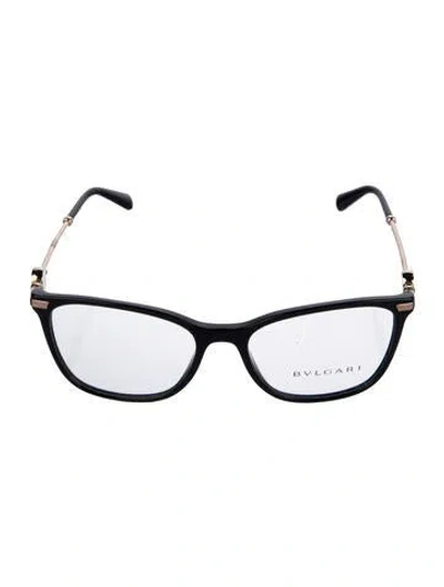 Pre-owned Bvlgari Cat-eye Eyeglasses In Black/gold