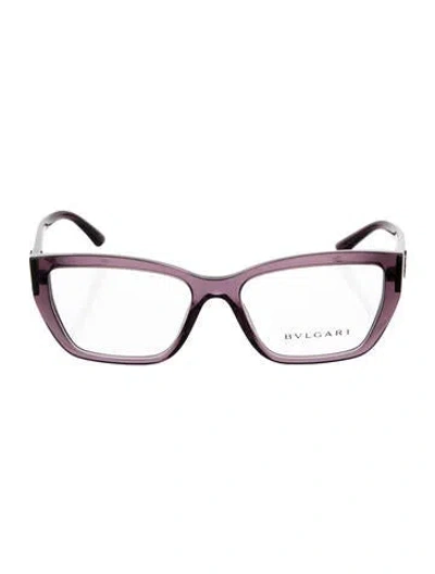Pre-owned Bvlgari Cat-eye Eyeglasses In Purple