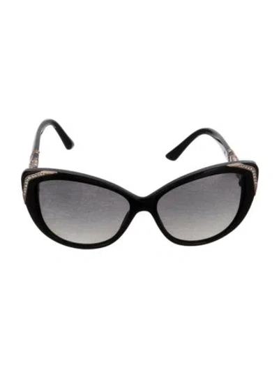 Pre-owned Bvlgari Cat-eye Gradient Sunglasses In Black