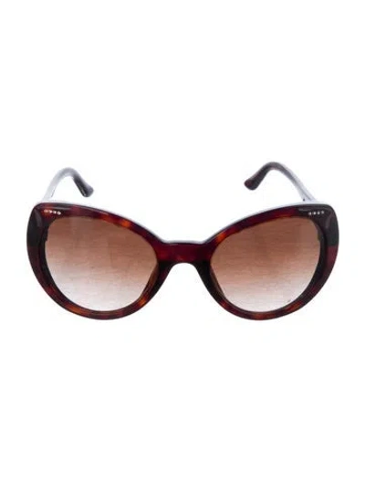 Pre-owned Bvlgari Cat-eye Gradient Sunglasses In Brown