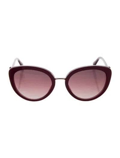 Pre-owned Bvlgari Cat-eye Gradient Sunglasses In Burgundy