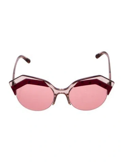Pre-owned Bvlgari Cat-eye Mirrored Sunglasses In Pink