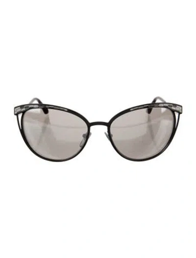 Pre-owned Bvlgari Cat-eye Tinted Sunglasses In Black