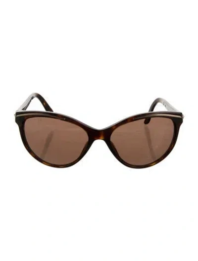 Pre-owned Bvlgari Cat-eye Tinted Sunglasses In Brown