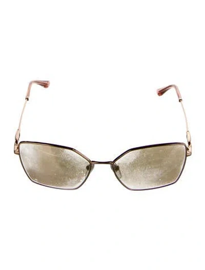 Pre-owned Bvlgari Cat-eye Tinted Sunglasses In Gold