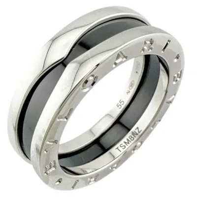 Pre-owned Bvlgari Ceramic Band Ring () In Silver