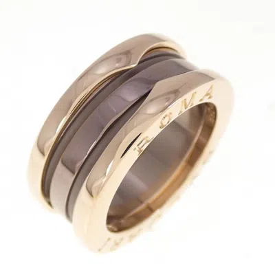 Pre-owned Bvlgari Ceramic Pink Gold (18k) Band Ring () In Multi