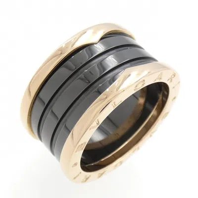 Pre-owned Bvlgari Ceramic Pink Gold (18k) Band Ring () In Multi