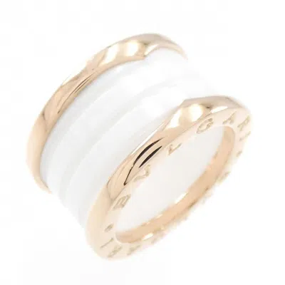 Pre-owned Bvlgari Ceramic Pink Gold (18k) Band Ring () In Multi