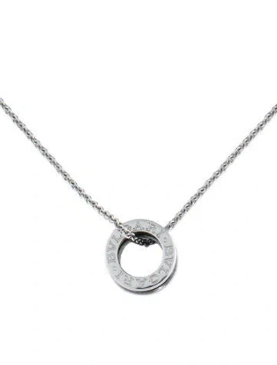 Pre-owned Bvlgari Ceramic Save The Children B.zero1 Pendant Necklace, 18" In Black