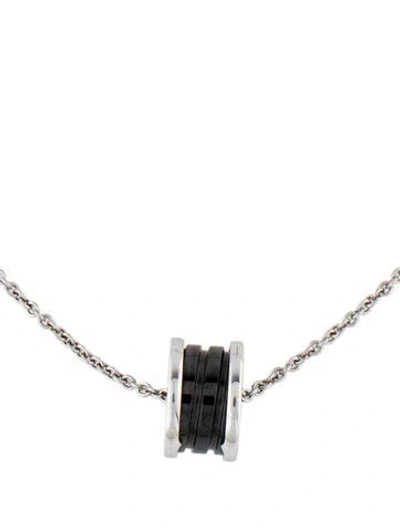Pre-owned Bvlgari Ceramic Save The Children Pendant Necklace, 18" In Black