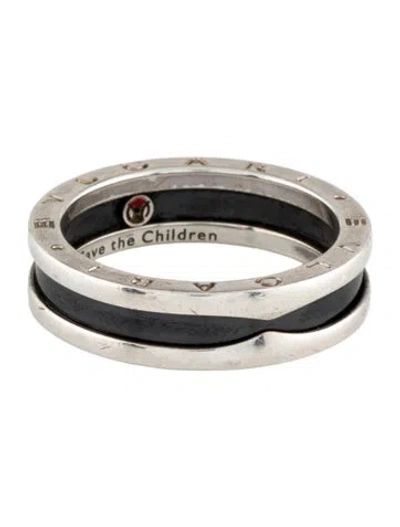 Pre-owned Bvlgari Ceramic Save The Children Ring In Black