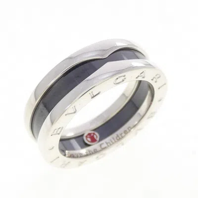 Pre-owned Bvlgari Ceramic Silver 925 Band Ring ()