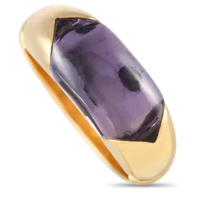 Bvlgari Certaura 18k Yellow Gold Amethyst Ring Bv29-051524 In Purple