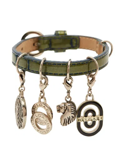 Pre-owned Bvlgari Charm-detail Leather Bracelet