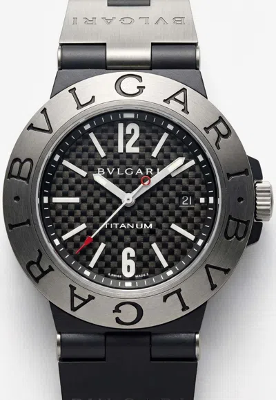 Bvlgari Chronograph  41mm Aluminum Watch In Black