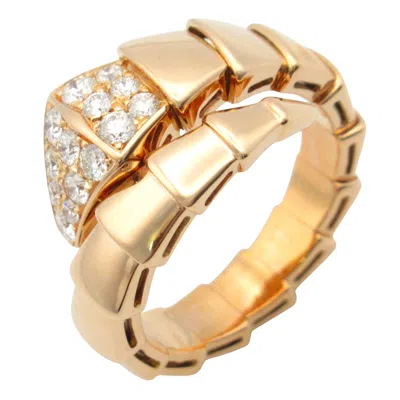 Pre-owned Bvlgari Clear Pink Gold (18k) Band Ring () In Transparent