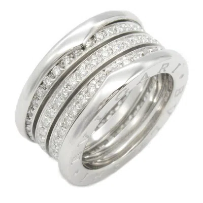 Pre-owned Bvlgari B.zero1 Silver White Gold (18k) Band Ring () In Clear, White Gold
