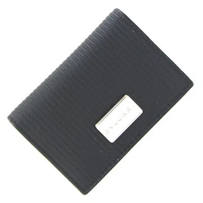 Pre-owned Bvlgari Coated Canvas Business Card Case () In Black