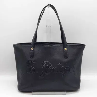 Pre-owned Bvlgari Collezione Black Leather Tote Bag ()