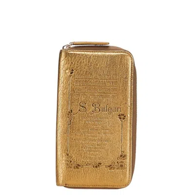 Pre-owned Bvlgari Collezione Gold Leather Long Wallet (bi-fold) ()