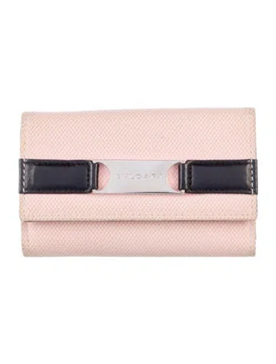 Pre-owned Bvlgari Colorblock Pattern Wallet In Pink