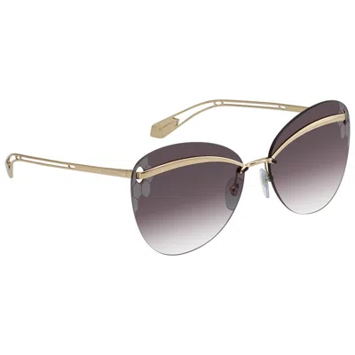 Bvlgari Condotti Grey Gradient Butterfly Ladies Sunglasses In Gold