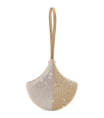 Bvlgari Crystal-embellished Ginkgo Clutch Bag In Sand
