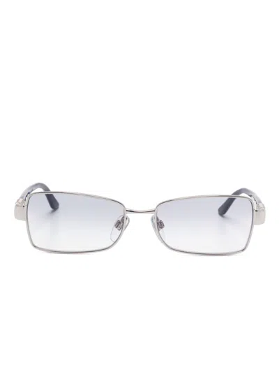 Pre-owned Bvlgari Crystal-embellished Sunglasses In Silver