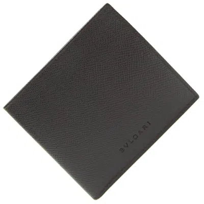 Pre-owned Bvlgari Dark Brown Leather Wallet (bi-fold) ()