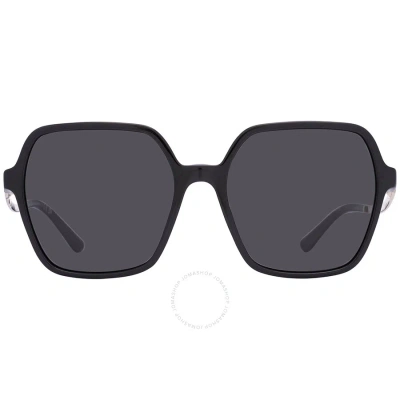 Bvlgari Dark Gray Irregular Ladies Sunglasses Bv8252 501/87 56 In Black / Dark / Gray / Grey
