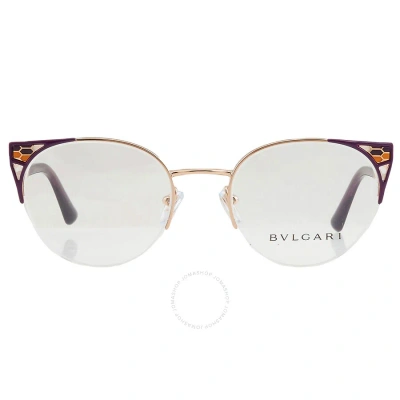 Bvlgari Demo Cat Eye Ladies Eyeglasses Bv2243 2067 51 In Gold / Ink / Pink / Purple
