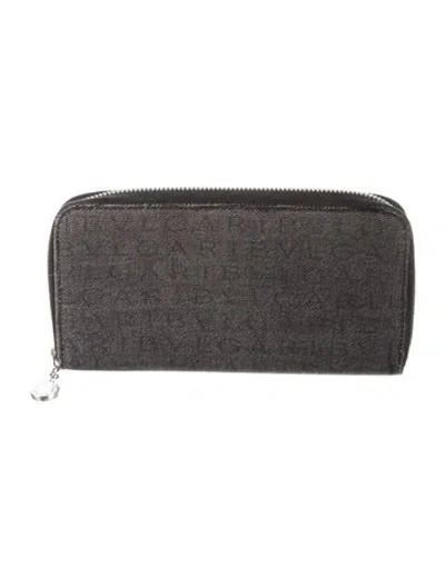 Pre-owned Bvlgari Denim Continental Wallet In Black