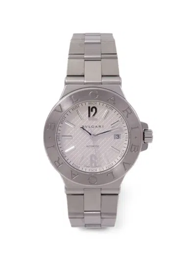 Pre-owned Bvlgari Diagono Date 40mm Watch In Silver