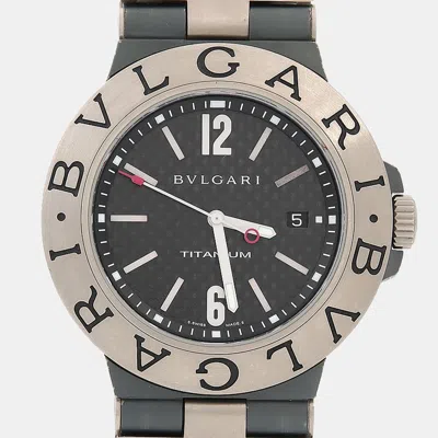Pre-owned Bvlgari Diagono Ti44ta Automatic Black Titanium Men's Wristwatch 44mm