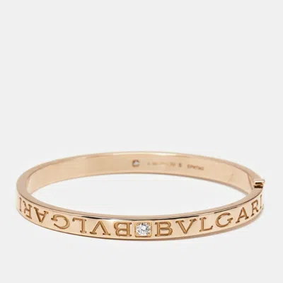 Pre-owned Bvlgari Diamond 18k Rose Gold Bracelet S