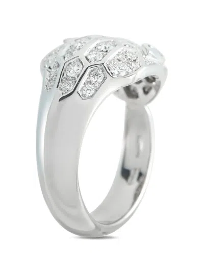 Pre-owned Bvlgari Diamond And Sapphire Ring In Silver