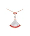 Bvlgari Diamond-encrusted Fan Pendant Necklace In White