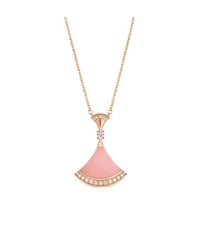 Bvlgari Diamond-encrusted Fan Pendant Necklace In Yellow