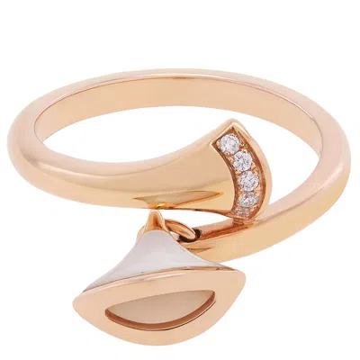Bvlgari Diva's Dream 18k Rose Gold Ring In ["pink","mother Of Pearl","gold Tone","rose Gold Tone"]