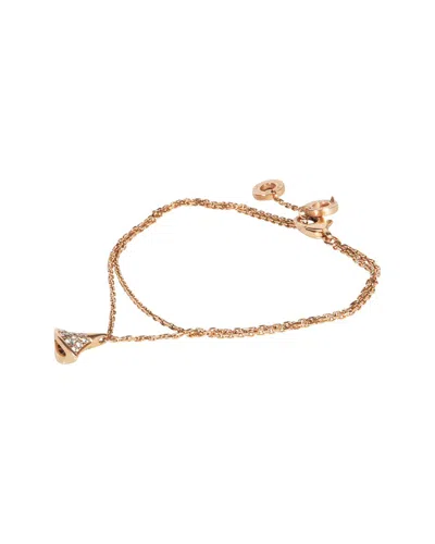 Pre-owned Bvlgari Diva's Dream Rose Gold 0.26 Ct. Tw. Diamond Bracelet (authentic Pre-  Loved)