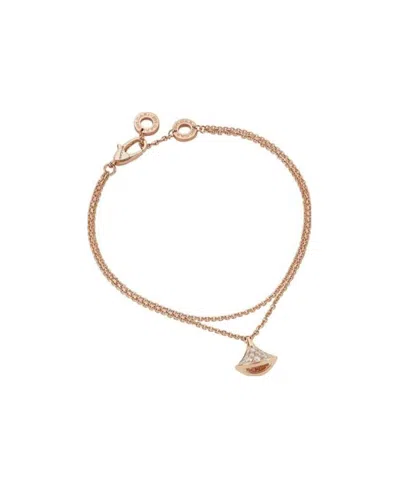 Bvlgari Womens Rose Gold Divas Dream 18ct Rose-gold And 0.26ct Brilliant-cut Diamond Charm Bracelet