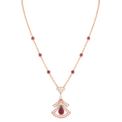 Bvlgari Divas Dream 18 Kt Rose Gold Openwork Necklace In Metallic