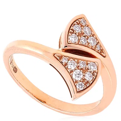 Bvlgari Divas Dream 18 Kt Rose Gold Ring Set With Pave Diamonds. In Multi
