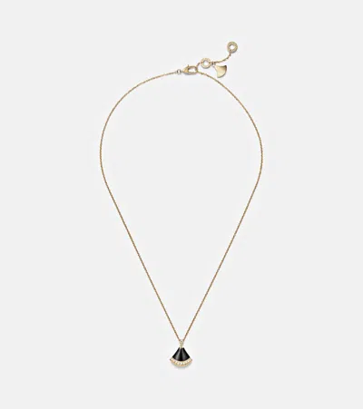 Bvlgari Divas' Dream 18kt Gold Pendant Necklace With Onyx And Diamonds