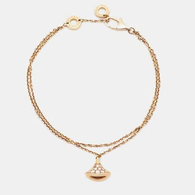 Pre-owned Bvlgari Divas' Dream Diamond 18k Rose Gold Bracelet Sm